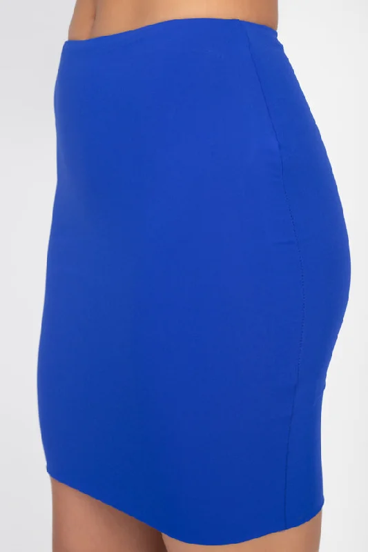 Rebel Yell Royal Blue Stretch Mini Skirt chiffon skirt flowing