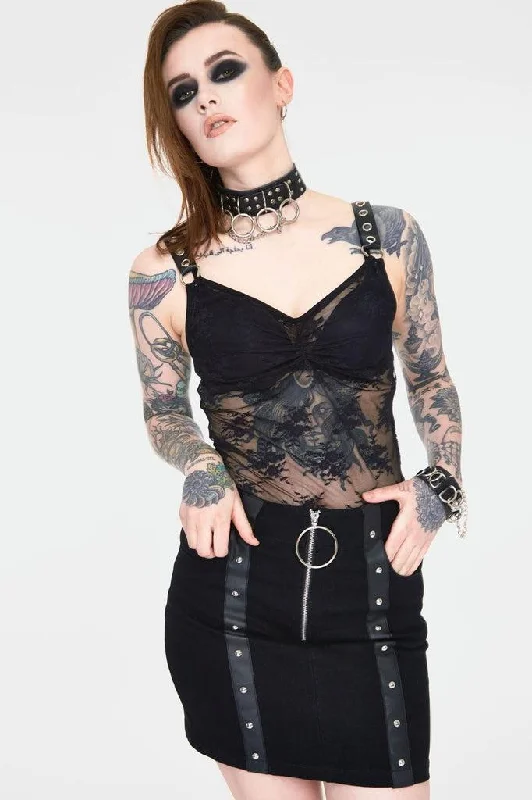 Release Me Black Denim Skirt denim skirt stylish
