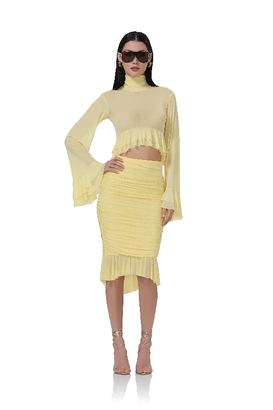 Ronica Skirt - Buttercup chiffon skirt lightweight