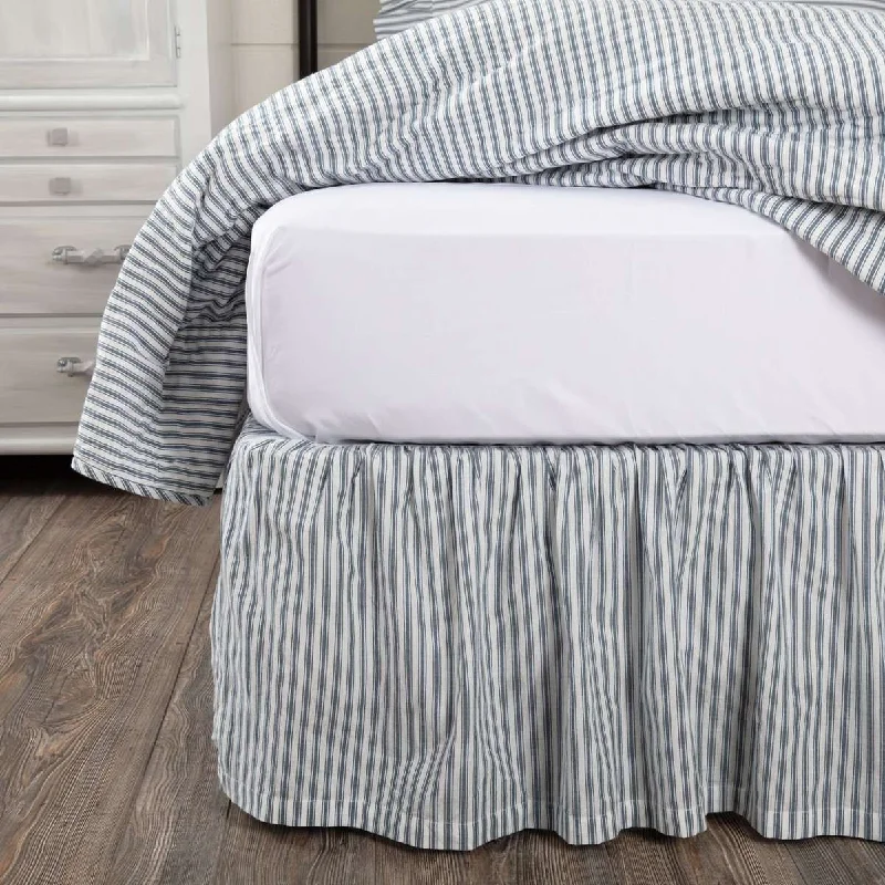 Sawyer Mill Blue Ticking Stripe Bed Skirts VHC Brands lace skirt intricate