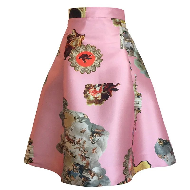 Sicily powder pink short skirt leather skirt modern