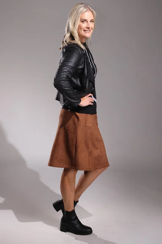 Suede Look Skirt | COCOA | 4053ZZ silk skirt elegant