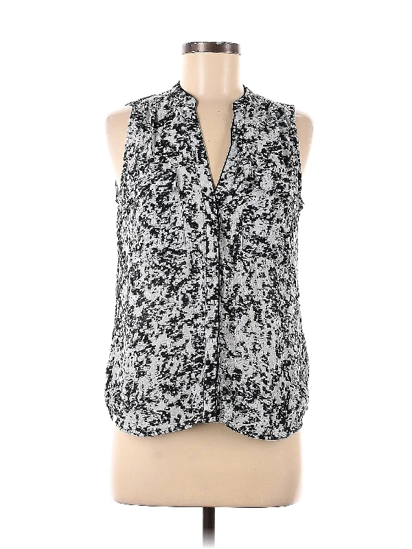 Sleeveless Blouse Textured Cotton Blouse