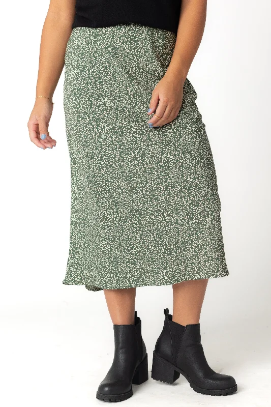 The June Skirt - Fall - Forest Green velvet skirt luxury