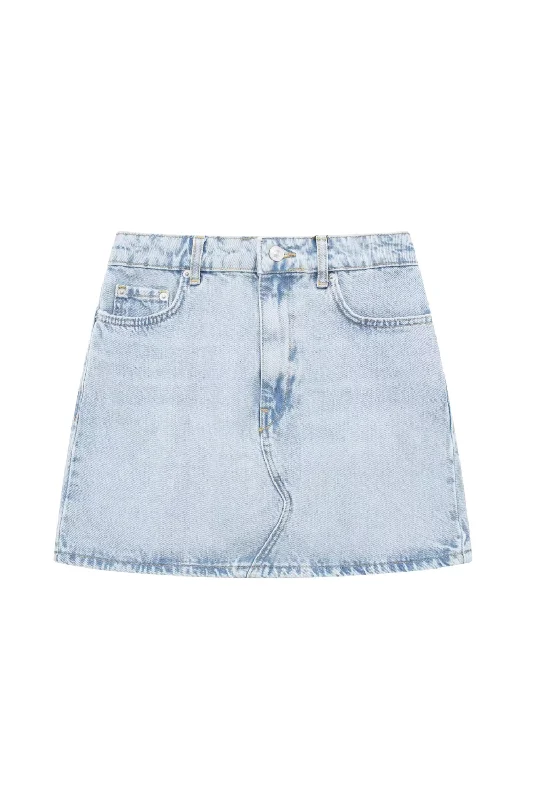 'Tina' Denim Mini Skirt silk skirt lustrous