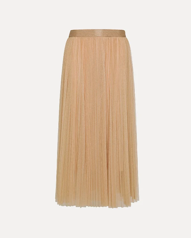 PLISSE TULLE  SKIRT / NUDE velvet skirt plush