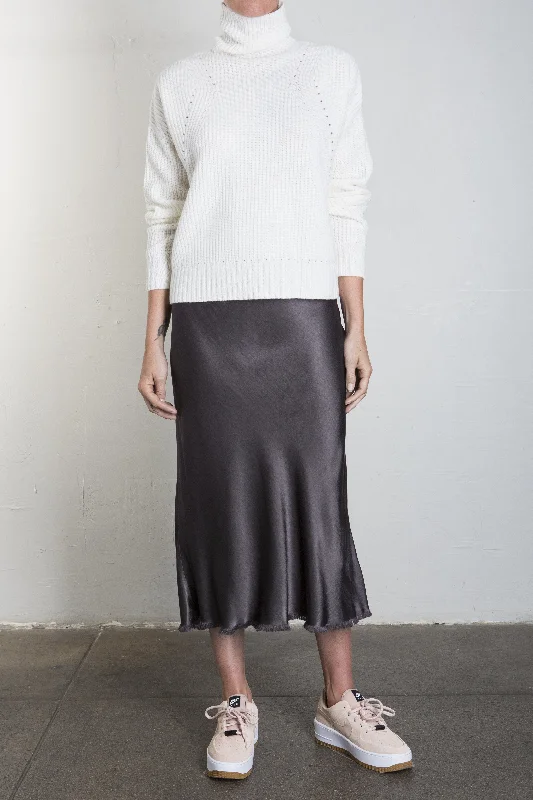 Riley Skirt in Vintage Satin - Graphite corduroy skirt durable