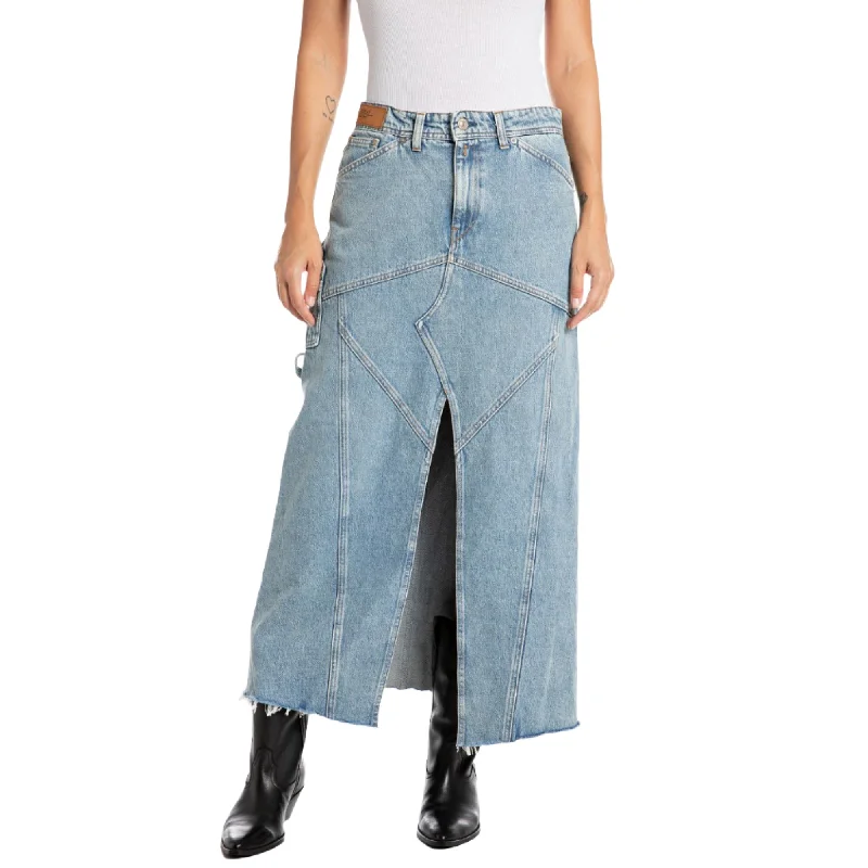 Replay Women's Workwear long skirt in denim seamless skirt comfort