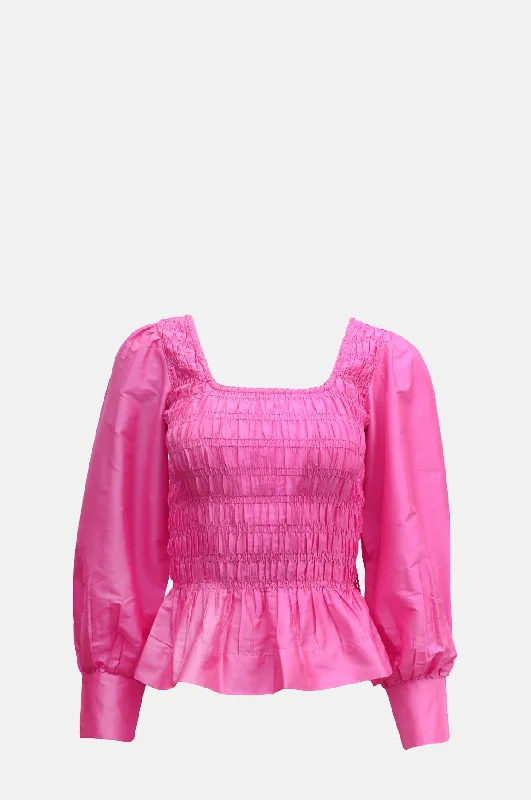 Ariana Blouse Pink Taffeta Elegant Lace Blouse